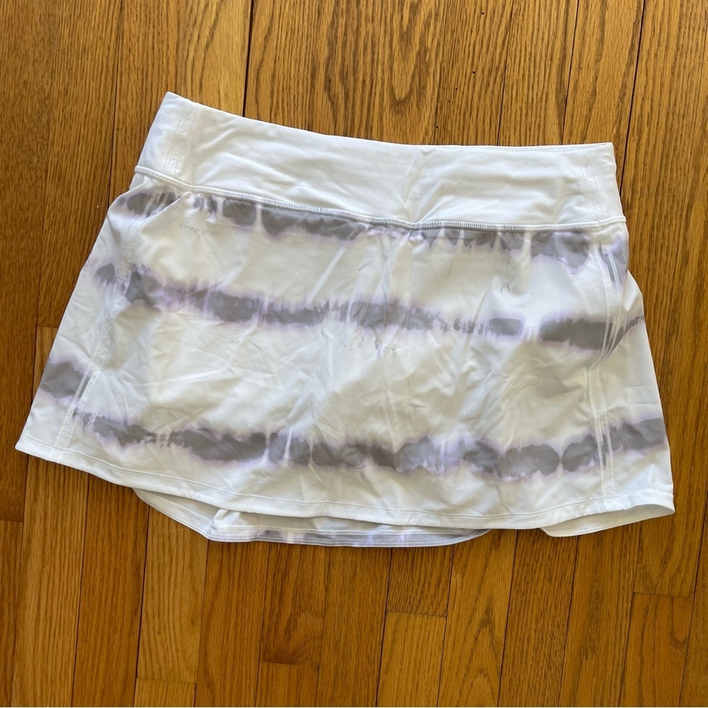 Lululemon Pace Rival Mid Rise Skirt Long Transverse Lilac Multi W8ACQT Size 10
